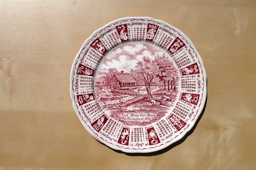 Amazon.com: Restored by UkaVintage 1975 Calendar Collectors Plate | God  Bless Our House Throughout 1975 | Alfred Meakin Staffordshir | Porcelain |  Signs of The Zodiac : Home & Kitchen