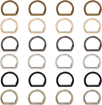 24pcs D Ring Spring Key Hook D Shape Snap Clip Hook Spring