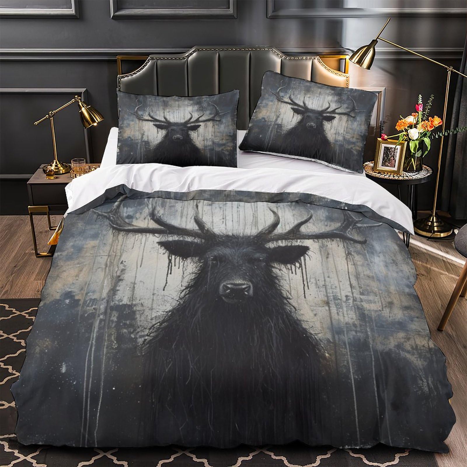 Stampato in 3D Pronipote tibetano Copertina Stampata Microfibra Disegnata Biancheria Da Letto Ipoallergenico Con 2 Federe,King（220x240cm）, Per Adolescenti E Adulti