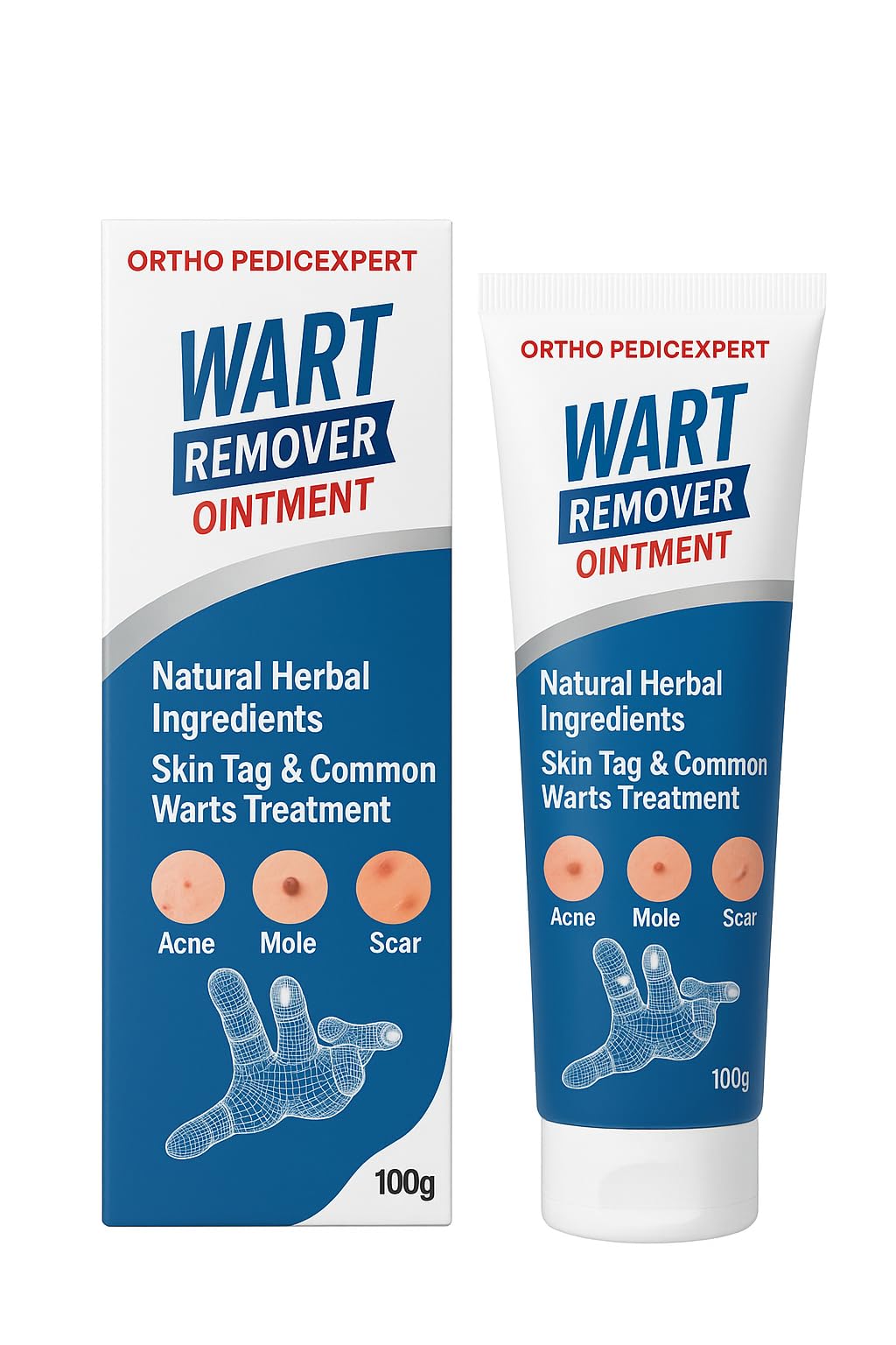 ORTHO PEDICEXPERT OIL Wart Remover Ointment, Wart Remover Cream For Wart Removal (100Gm) | Massa Remover Ointment For Skin | Skin Tag Remover Cream (Wart Remover Cream)