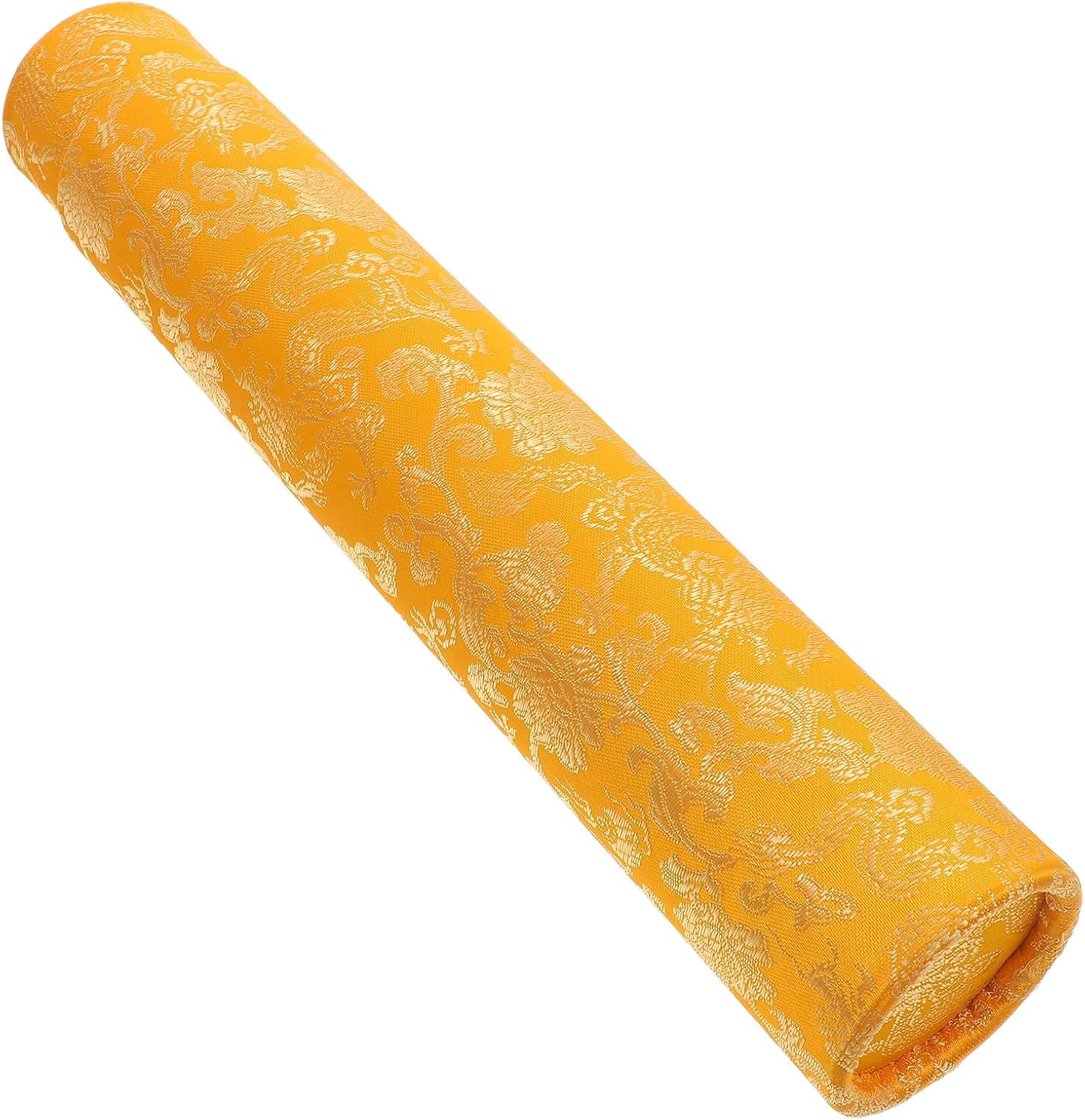 Telescoping Calligraphy Scroll Box and Painting Storage Tube with Mailing Caps, Yellow Dragon Pattern, 35 to 62cm Extendable Art Poster Holder for Document Transport and Storage