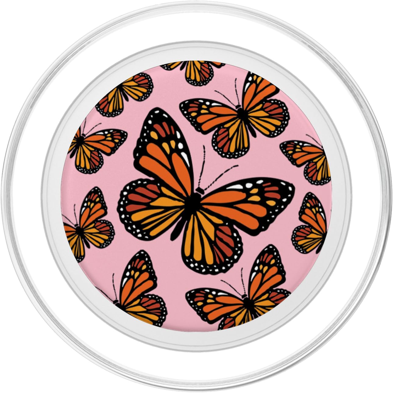 Cute Monarch Butterfly Design Pastel Pink Orange PopSockets PopGrip for MagSafe