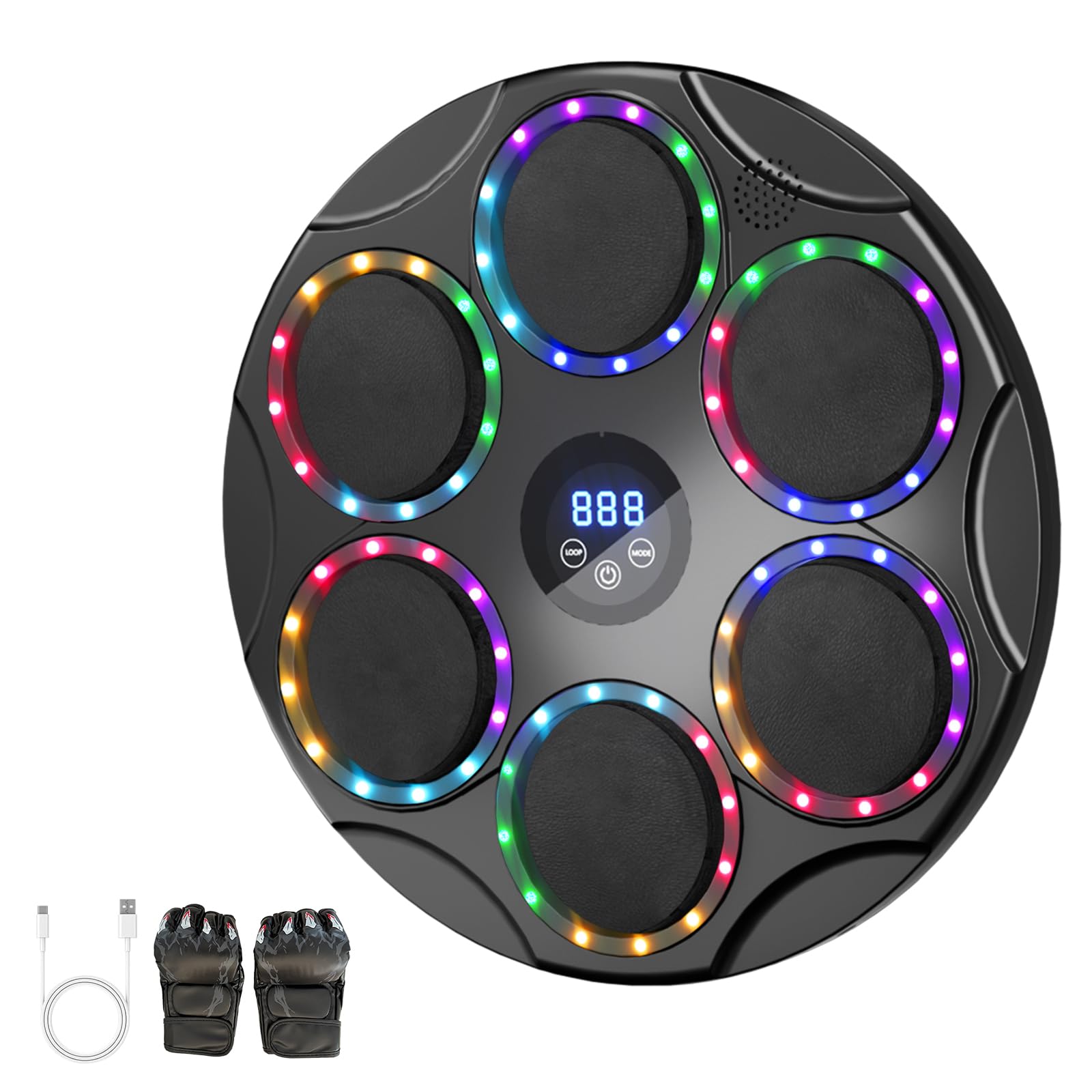 TODO Music Boxing Machine, Smart Bluetooth LED Musik Boxmaschine, 9 Geschwindigkeitsmodi und Bunte Lichter, für Kinder und Erwachsene, Weihnachten Geschenk
