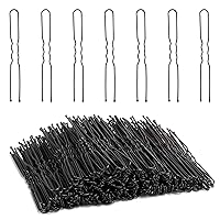 Vista 1 de Tbestmax 300 alfileres de pelo en forma de U, para ballet, red de pelo para mujer, 2.8 in, color negro