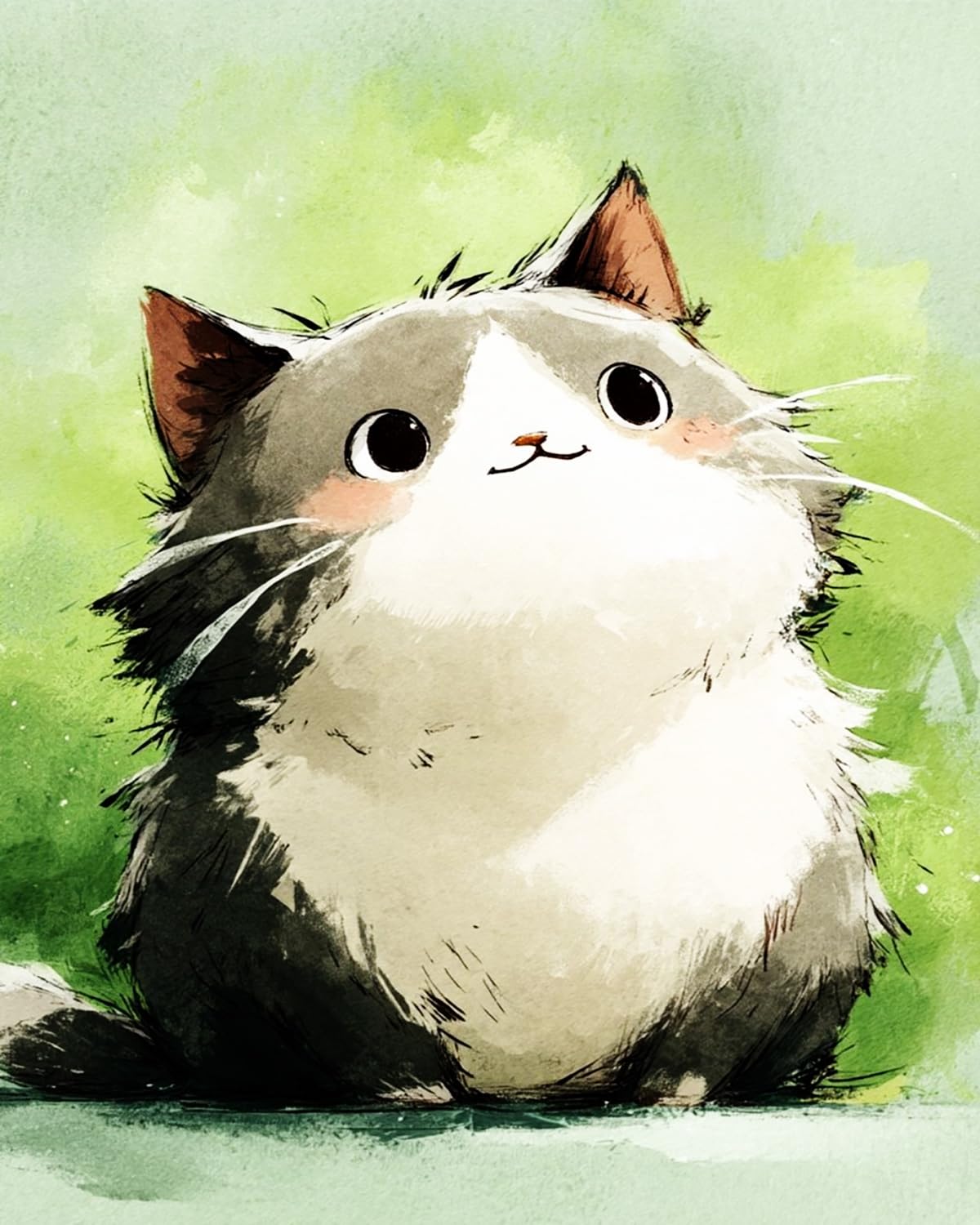 LIUBAISHI Paint by Numbers Kit for Adults – 16x20 Inch | DIY Oil Painting for Home Wall Decor, Relaxing Craft Set, Gift for Adults with Acrylic Paints-Chubby Kitten