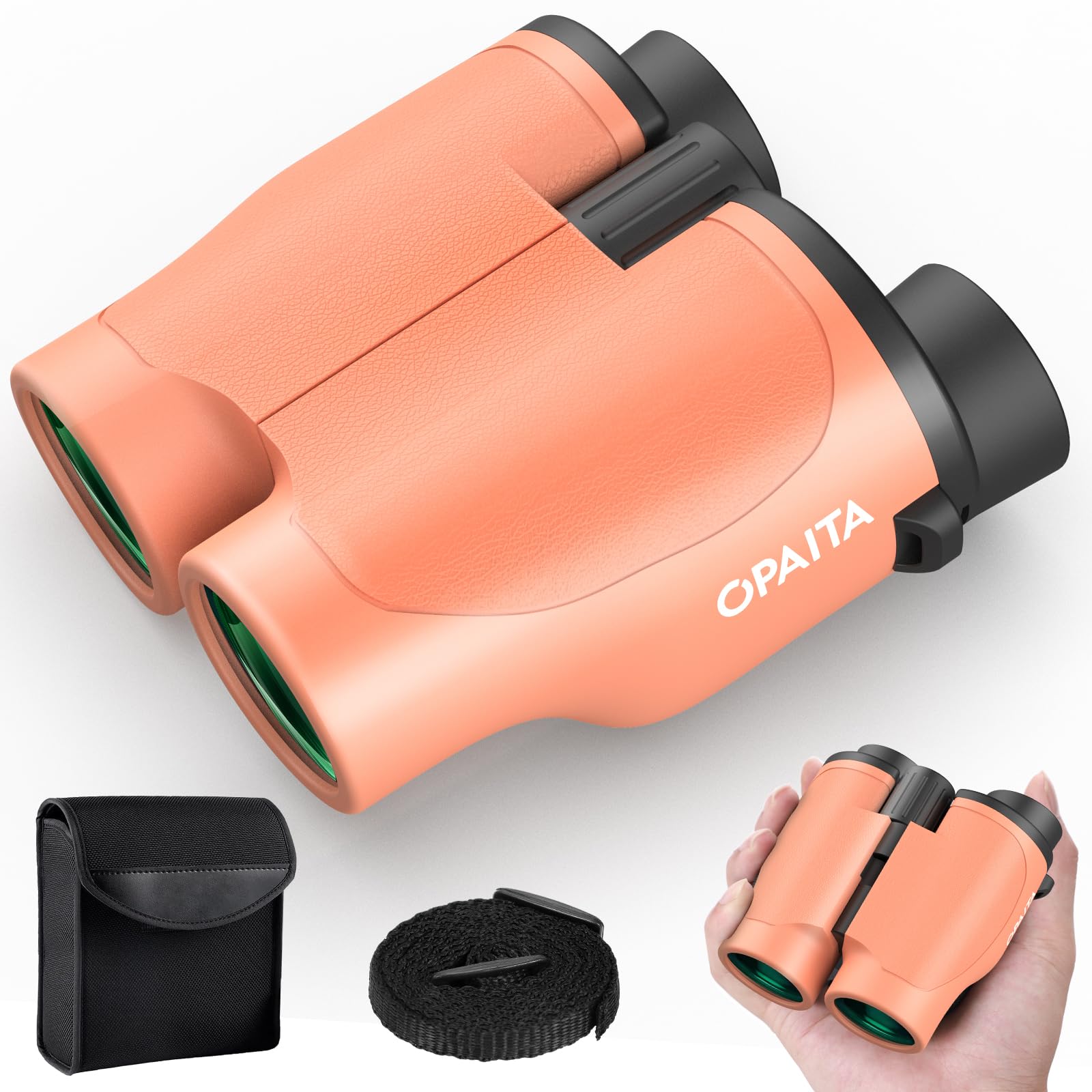 Compact Binoculars for Adults High Powered - OPAITA 20x32 Small Binoculars for Adults Kids with Low Light Vision for Hunting Cruise Ship Travel Concert Hiking Orange