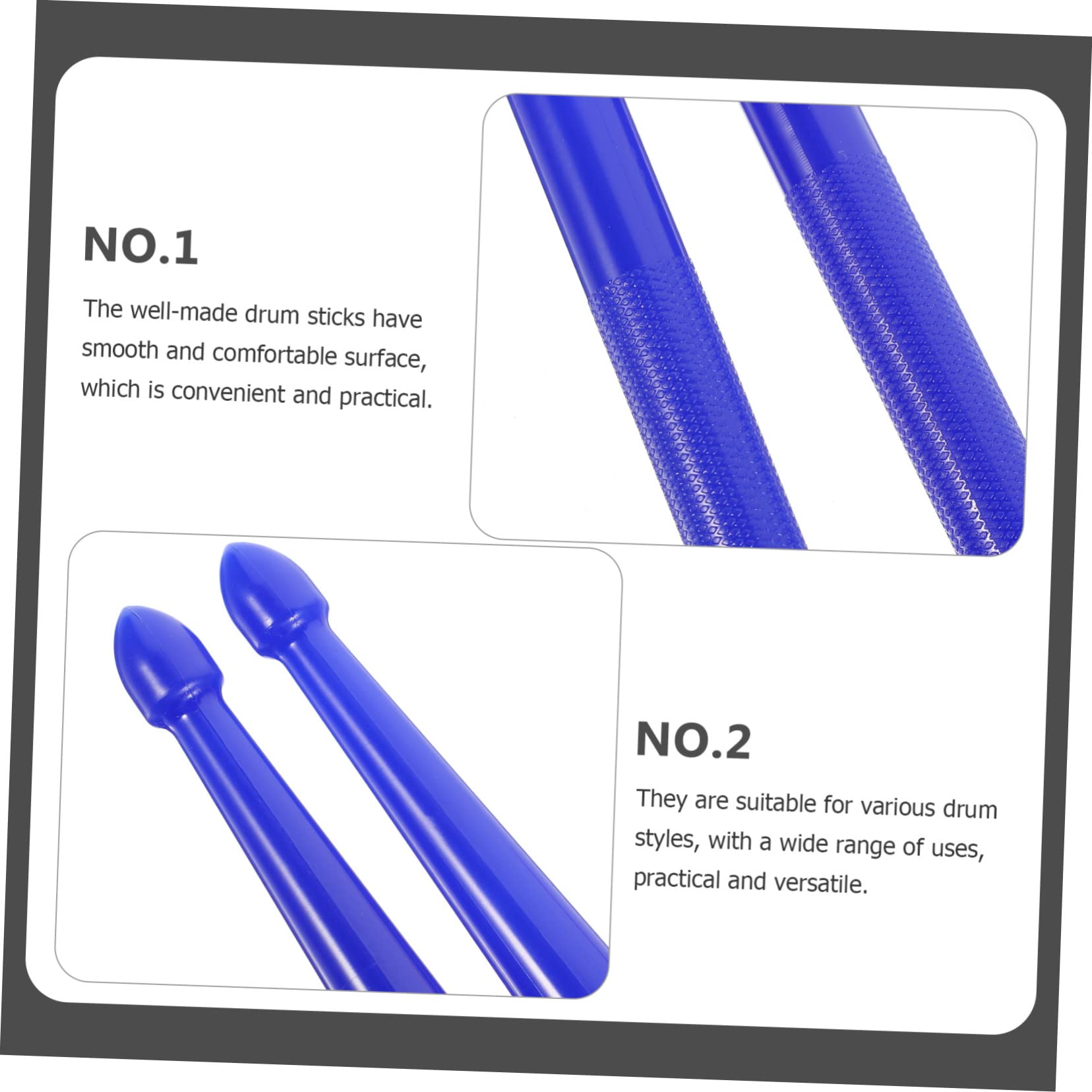 Abaodam 2paare Professionelle Doppelseitige Schlagzeugstöcke Aus Nylon Vielseitige Und Langlebige Percussion-sticks Für Optimale Geeignet Für Schlaginstrumente Dunkelblau