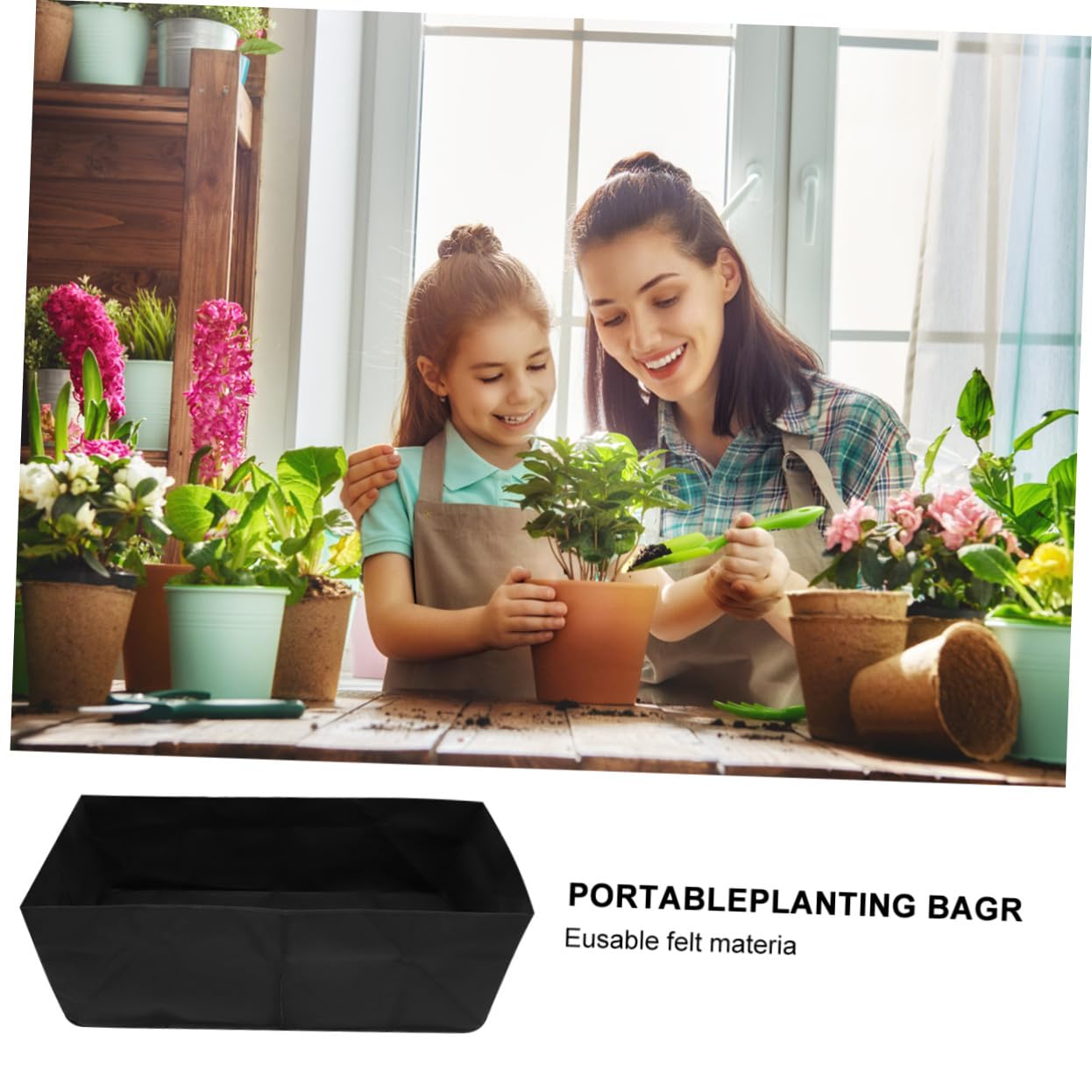 BESTonZON Pflanzbeutel Blumenpflanzbeutel Atmungsaktiver aus Vliesstoff Wiederverwendbarer mit Großer Kapazität Schwarzer Pflanzsack mit Luftdurchlässigkeit für Garten und Indoor