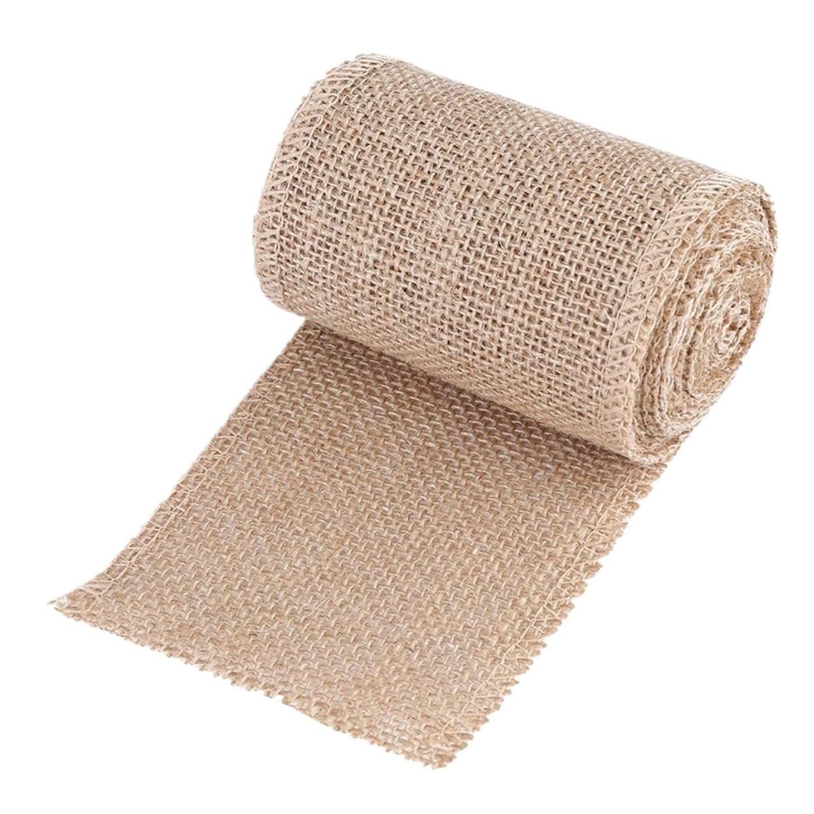 Goxqit One Color 6 Pcs Webbing Yellow Burlap Roll, Jute Hessian Wedding Decoration For Arts Crafts