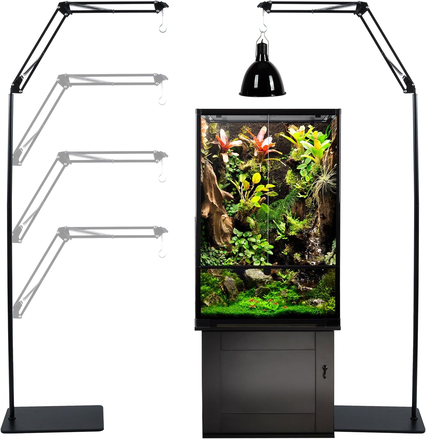 CAVACHEW Reptile Lamp Stand, Adjustable 1663 Inch Metal