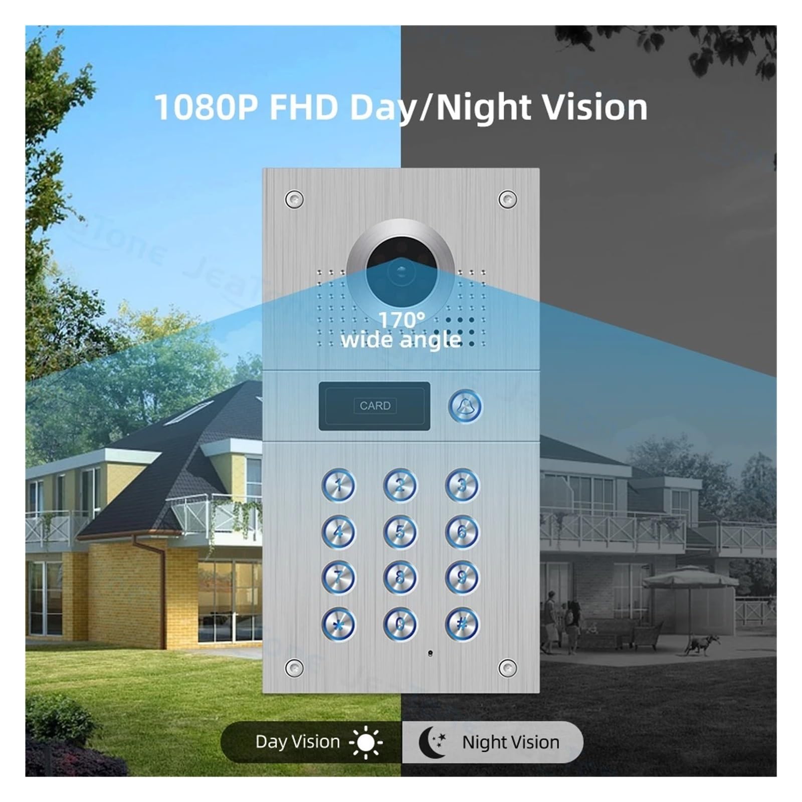 10-calowy Wideodomofon Tuya Wireless Wi-Fi 1080p Do Domowego Wideodomofonu Z Odblokowaniem Hasłem I Kartą Dwukierunkowa Transmisja DźWięKu(P218S1M121W2-86-FHD)