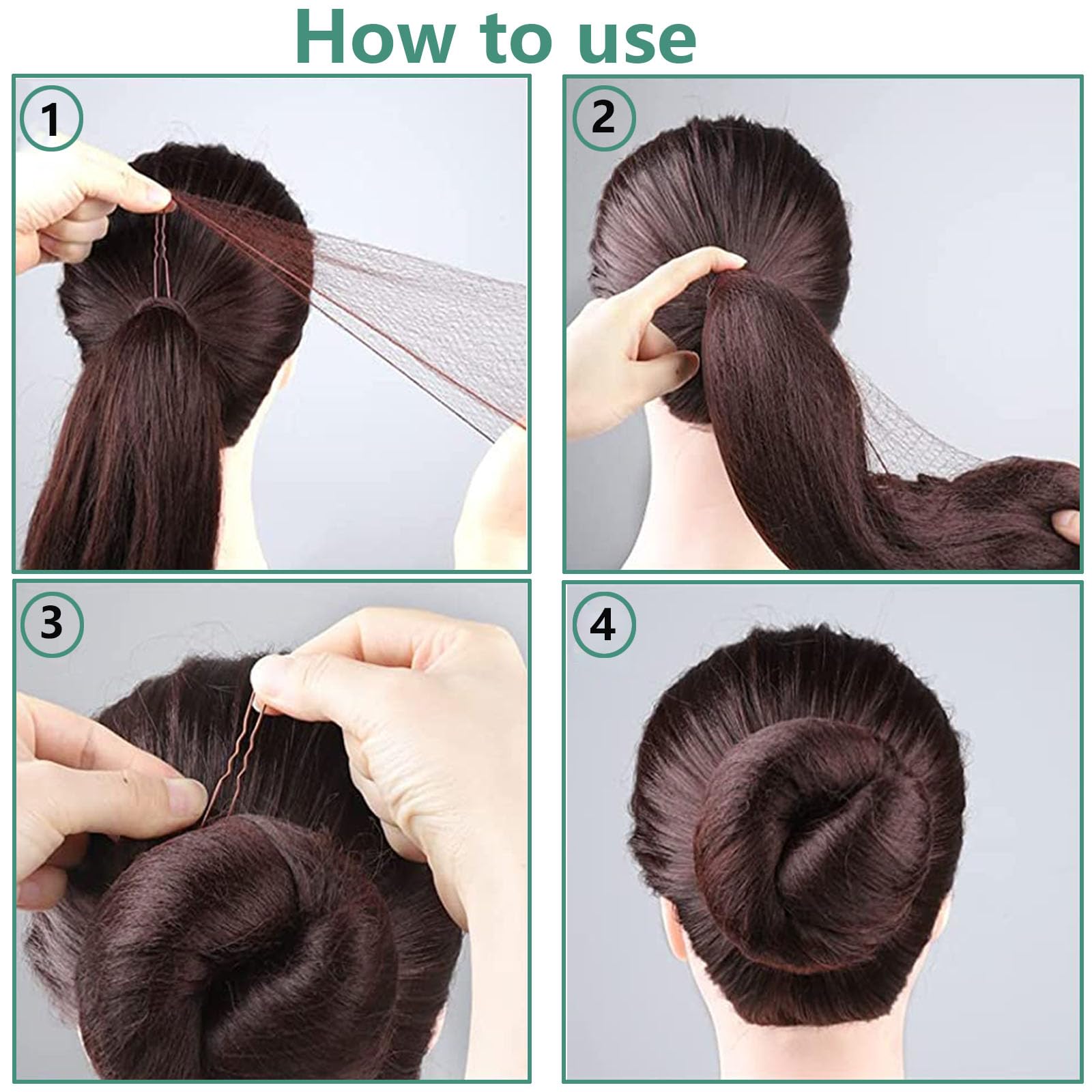 Retine per Capelli Invisibili 25 Pezzi con 30 Forcine Forma U per Chignon e Parrucche