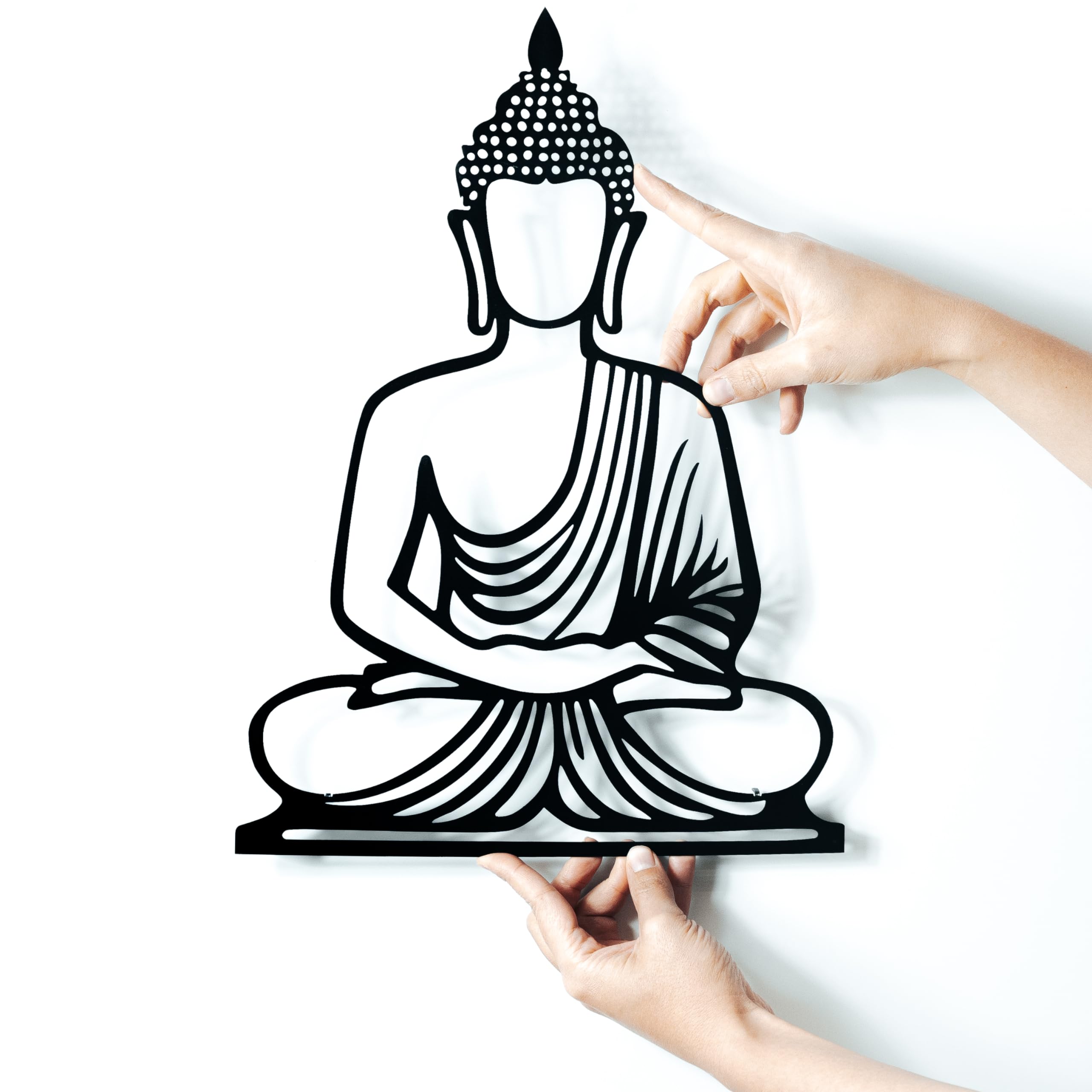keluly Metal decoration. Floating wall sculpture, with shadows, made of steel. (43 x 31 cm., BUDDHA), 43L x 1.5W cm - Image 3