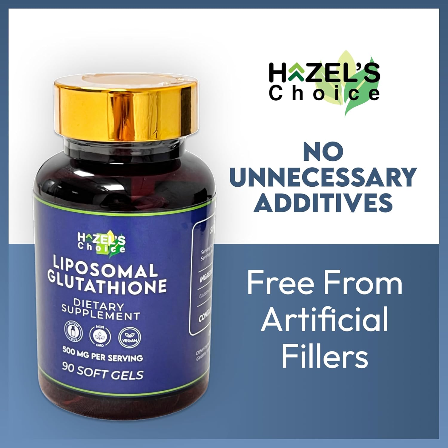 HAZEL'S Choice Liposomal Glutathione 500mg | 90 Soft Gels | Vegan, Non-GMO, Lactose-Free | Soft Gel Format - Image 7