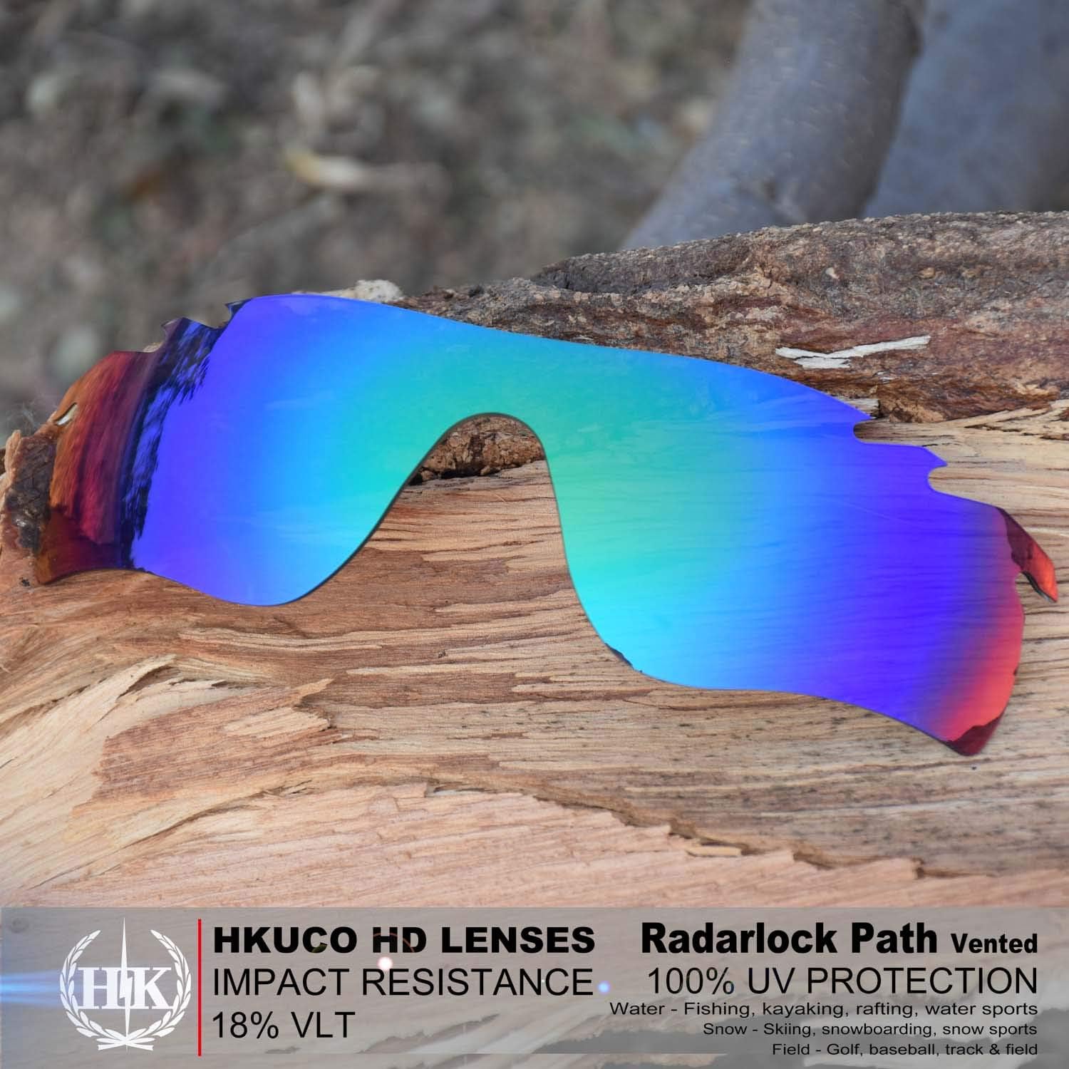 HKUCO Replacement Lenses For Oakley Radarlock Path Vented Sunglasses Polarized