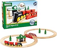 BRIO Classic Figure 8 Wooden Train Set - 22-Piece FSC-Certified Tracks, Train, Bridge, Depot & Trees for Kids Ages 2+