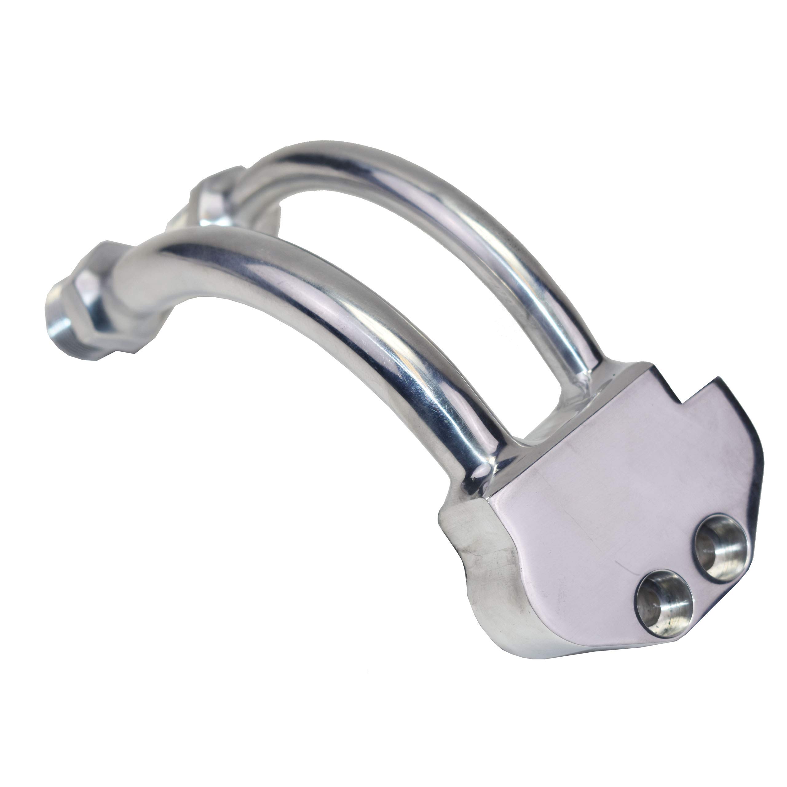 A-Team Performance - A/C Compressor Curved Manifold - Compatible with Sanden SD7B10 7176 SD7 Style, Chrome