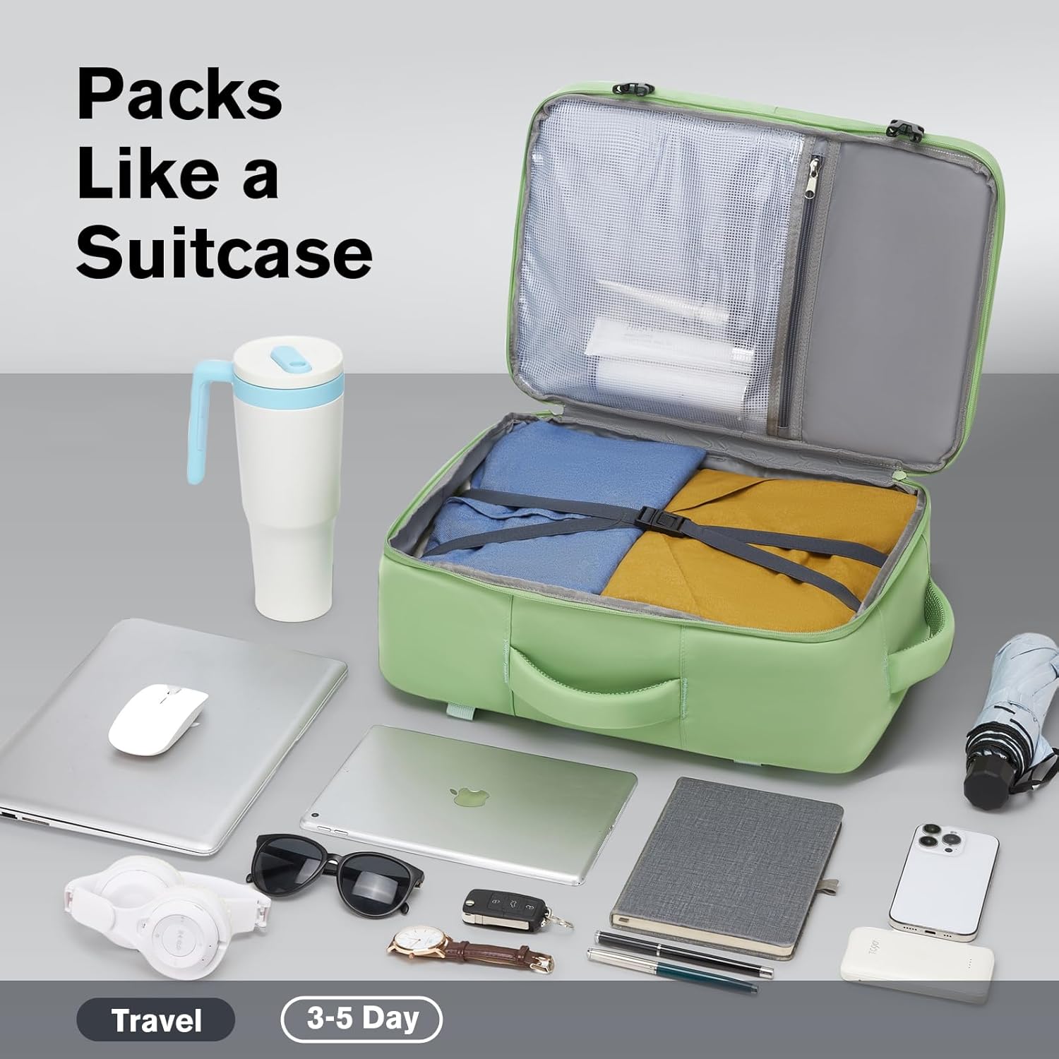 Smart Suitcase-style Laptop Backpack, 25L / 35L Practical