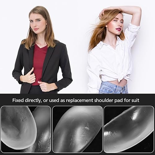 Miniatura 3 de 2 pares de almohadillas de hombro para mujer, almohadillas adhesivas de silicona para los hombros, almohadillas antideslizantes para los hombros,