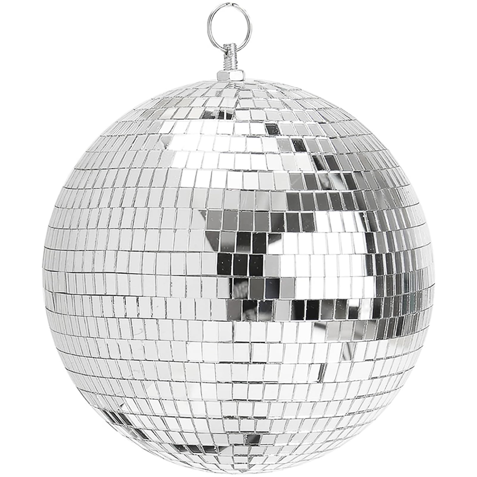 Mirror Disco Ball, Stage Lightning Effect Ball with Hanging Ring for DJ Club, Stage, Bar, Party, Wedding Decoration (6 in, silver)
