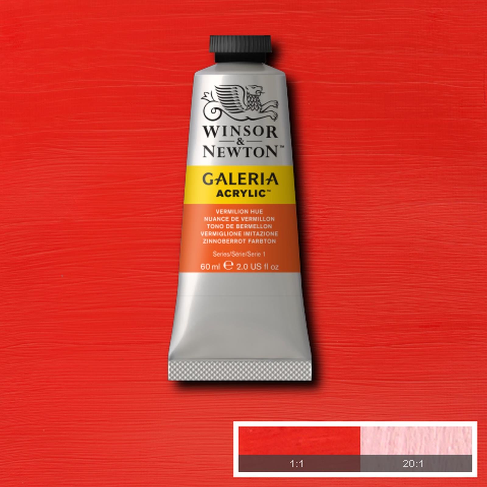 Winsor & Newton Galeria Acrylic Paint Medium Tube 60ml AVAILABLE (Vermilion Hue)