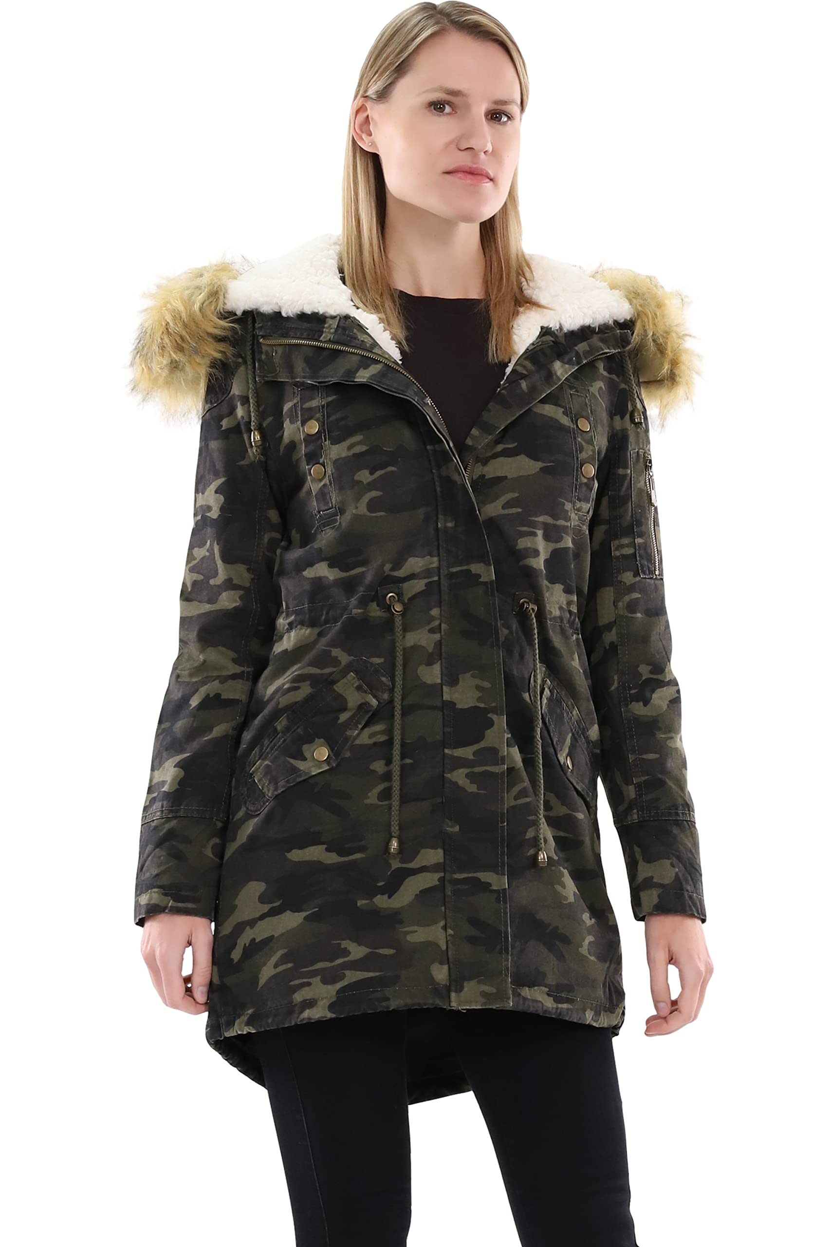 malito Donna foderato Parka Cappuccio Trenchcoat Cappotto-Invernale 81099