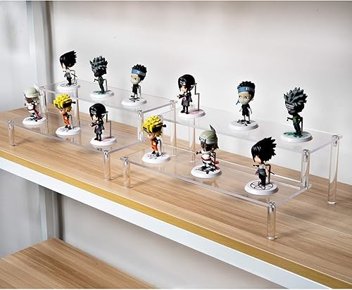 Miniatura 26 de BYCY Soporte de exhibición acrílico transparente de 3 niveles para cupcakes, estante organizador de colección, soporte para postres, elevador