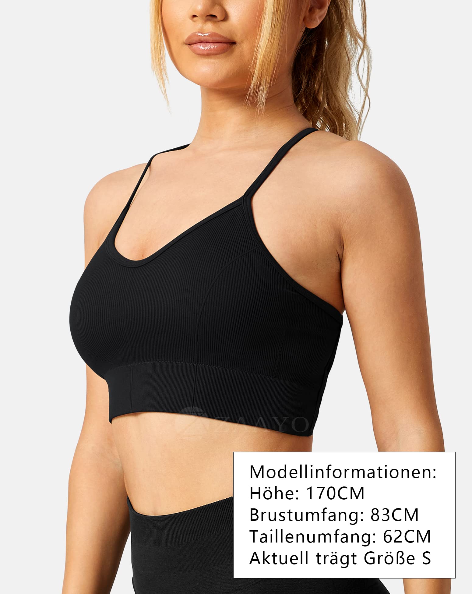 ZAAYO Reggiseno da palestra da donna imbottito crossback fitness sport reggiseno imbottito imbottito petto rimovibile yoga top maglia senza cuciture abbigliamento sportivo