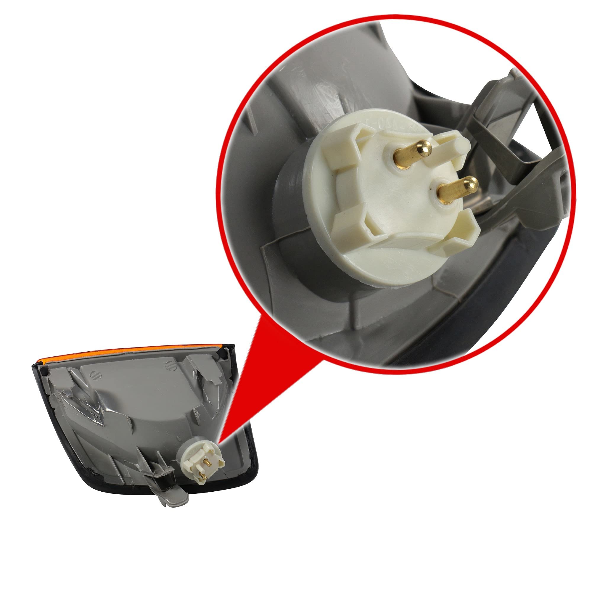ATEC Germany 2x Intermitentes delanteros con soporte de lámpara naranja Luz