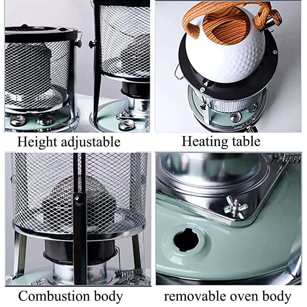 Riscaldatore a Cherosene per Interni da 9000 BTU/H, riscaldatore Portatile per Stufa a Cherosene per Esterni, con 4 stoppini, per Campeggio/Patio/terrazza/casa, 4,5 l (B 1)