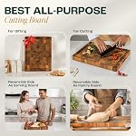 Yes4All Durable Acacia Cutting Boards for Kitchen, [17''Lx13''Wx1.5” Thick] Medium End Grain Cutting Board, Pre Oiled Wood Cutting Boards, Thick Chopping Board w/Juice Grooves and Easy Grip Handle