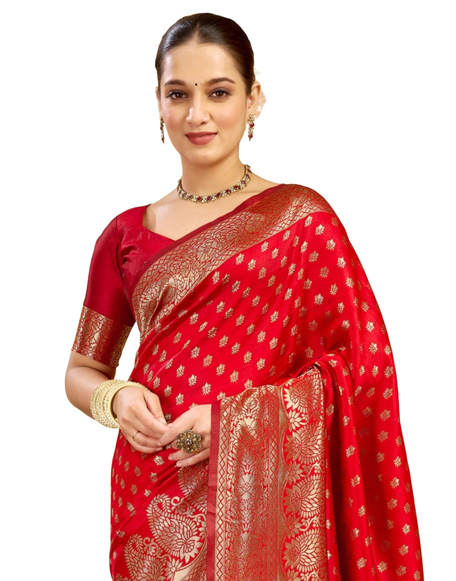 siril Women's Soft Banarasi Silk Jacquard Saree With Unstitched Blouse Piece-picture-21