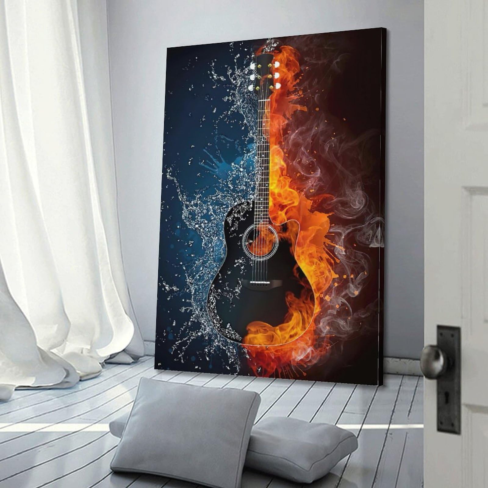 ZXJYMX Poster creativo astratto decorativo con paesaggio musicale di ispirazione musicale, poster decorativo da parete su tela, stampa moderna per camera da letto, poster decorativo per camera da