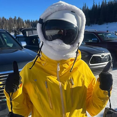 Miniatura 4 de Senllen Balaclava Cold Weather Fleece Windproof Ski Mask Winter Breathable Thermal Face Mask Neck Warmer Scarf Helmet Hood