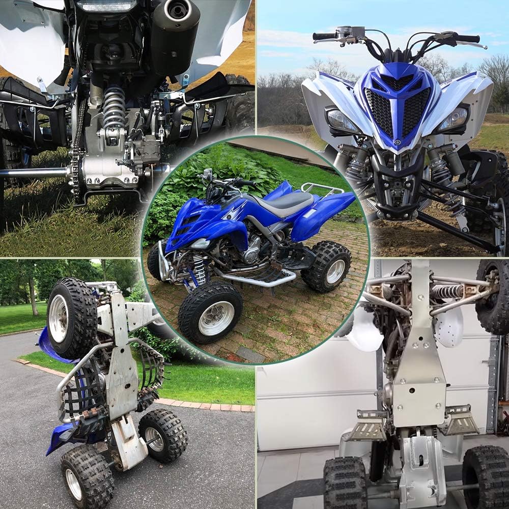 NIXFACE Full Chassis Glide & Swing Arm Skid Plate Gaurd Combo Fit for Yamaha Raptor 700 700R 2006-2012 ATV