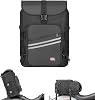 KEMIMOTO Motorcycle Sissy Bar Bag 30L Motorcycle Tail Travel Luggage Bag with Waterproof Rain Cover for Trip Camping Outdoor Motorbike with 4 Straps 1 Shoulder Strap