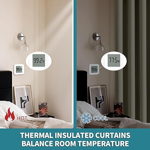 Miniatura 4 de BGment - Cortina para oscurecer habitaciones de 63 pulgadas de largo para dormitorio, cortina de ventana con bloqueo solar y aislamiento térmico