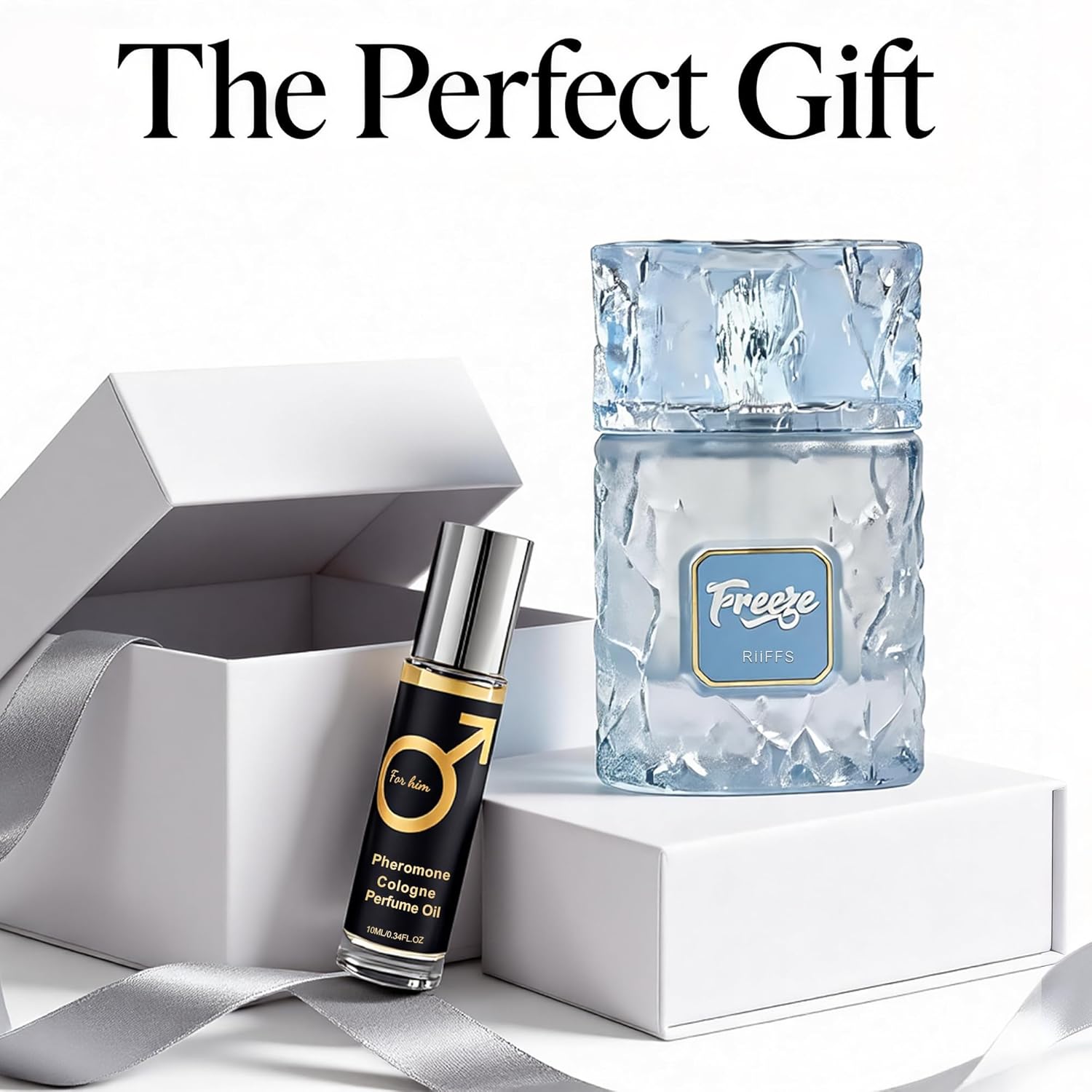 Men’s Eau de Parfum, Icy Fresh Citrus Cologne for Men with Mint & Cedar Notes, Long Lasting Fragrance Pheromone