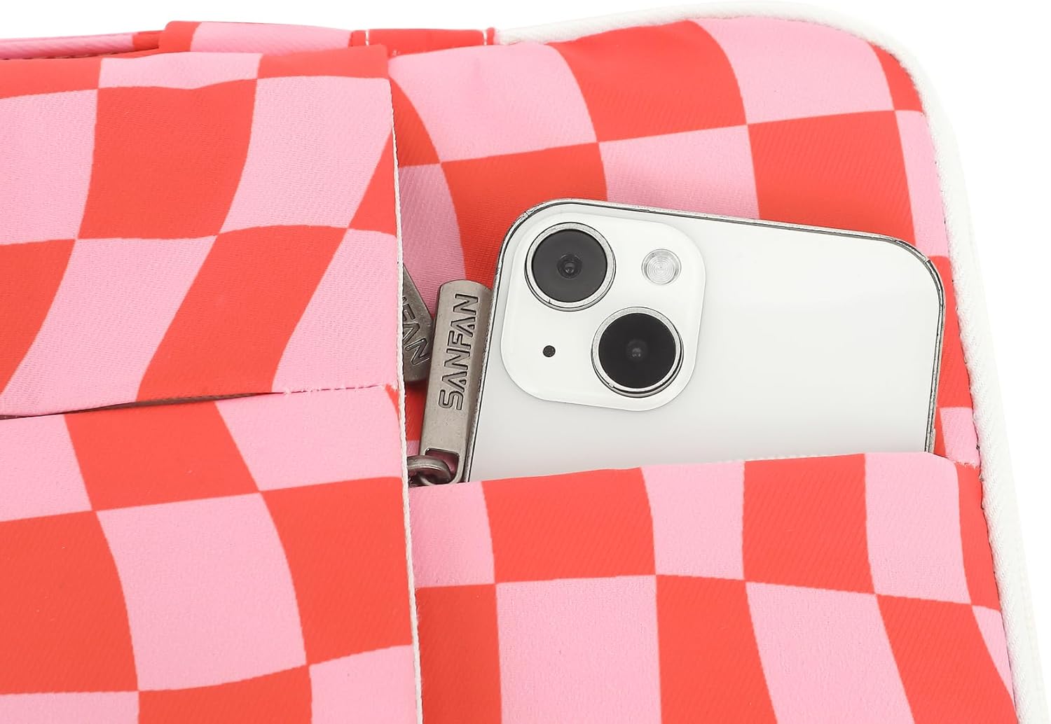 360° Protective Laptop Sleeve Case Bag with 3 Pockets,Handle,Luggage Strap for MacBook Pro 14 inch and 14 inch-14.4 inch Screen Laptop(Grid) - Image 6