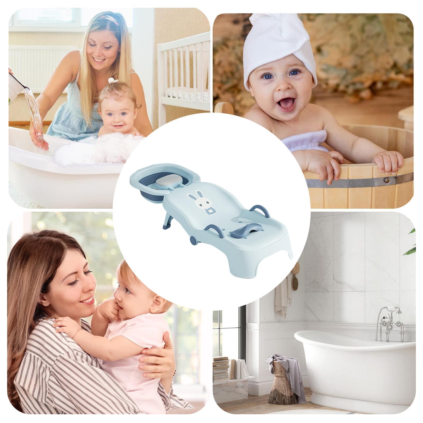 Kids Shampoo Stuhl - Verstellbarer Kinder Shampoo Stuhl | Haarwaschstation Für Kinder | Faltbare Babys Haarwaschbad Für Hausalter Im Alter Von 0 Bis 10 Jungenn Mädchen Badezimmer Salon Toilettenhausha
