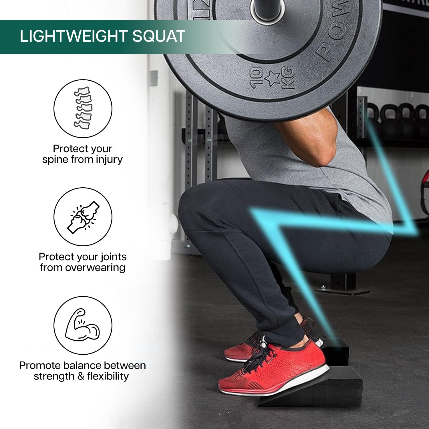 WiseLife Yoga Foam Wedge Blocks, Non-Slip block for Squats, Strength Training, Back Support, Lower Leg, Workout, Exercise, Stretching, Knee Pad | Yoga Props & Accessory (Green-Set of 2) 2