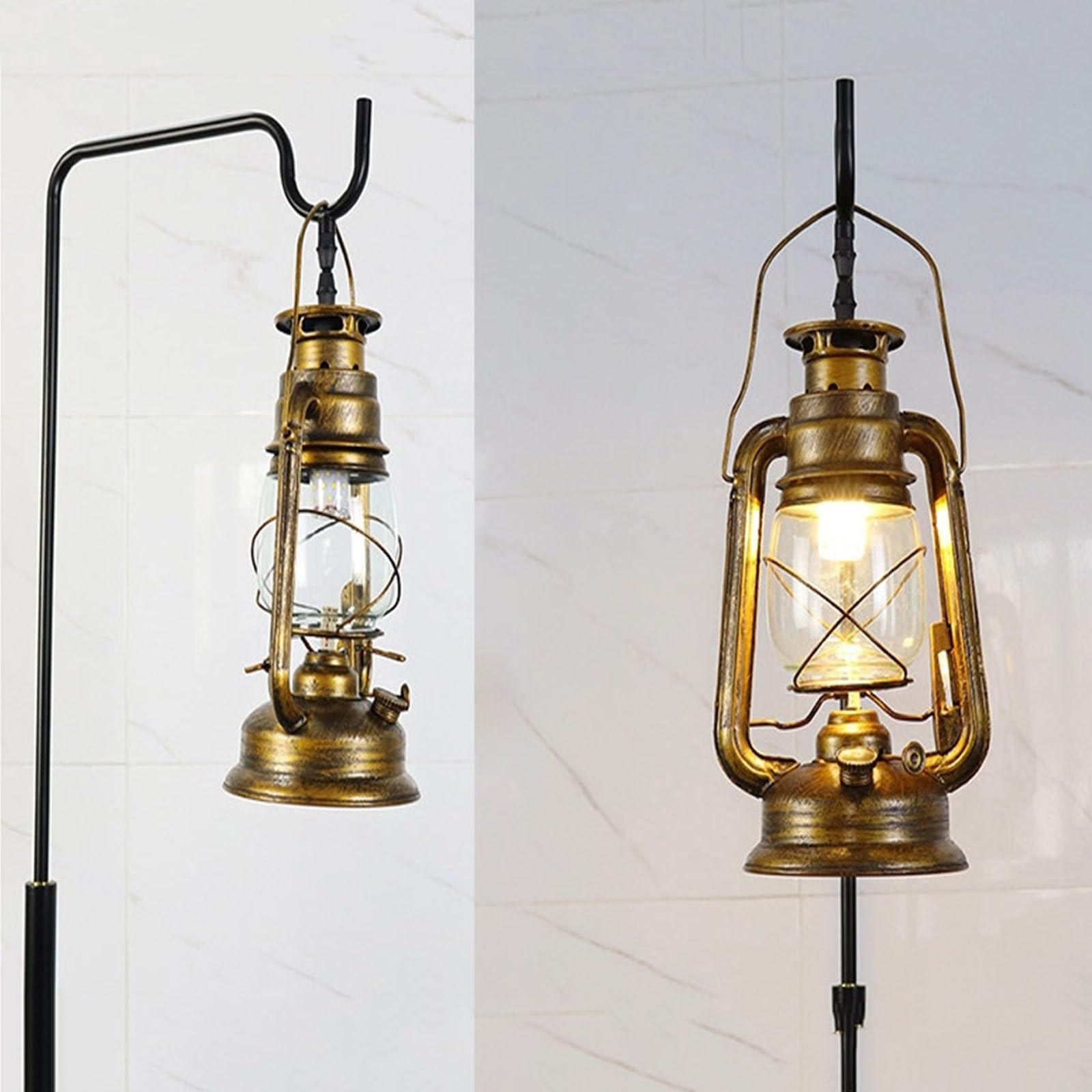 Lampada da Terra Lampada da Terra Rustica con Vassoio, Lampada da Terra con Telecomando, Lampada Alta for Soggiorno Adatta all'arredamento Moderno della Stanza per Soggiorno