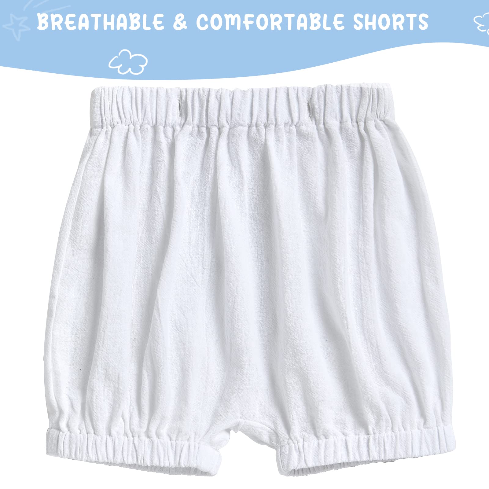 Booulfi Kleinkind Jungen Kleidung Baby Junge Sommer Outfits Kurze Sets Weißes Kleid Hemd Shorts Baby Jungen Bekleidungssets 3 Monate - 5T