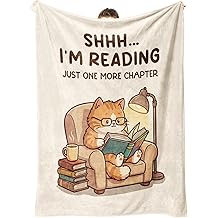 Funny Book Lovers Gifts for Women Men, Reading Blanket Gifts for Book Lovers, Reader Gift for Birthday, Reading Accessories, Bookish Bookworm Gift, Flannel Soft Throw Blanket 60"x50"