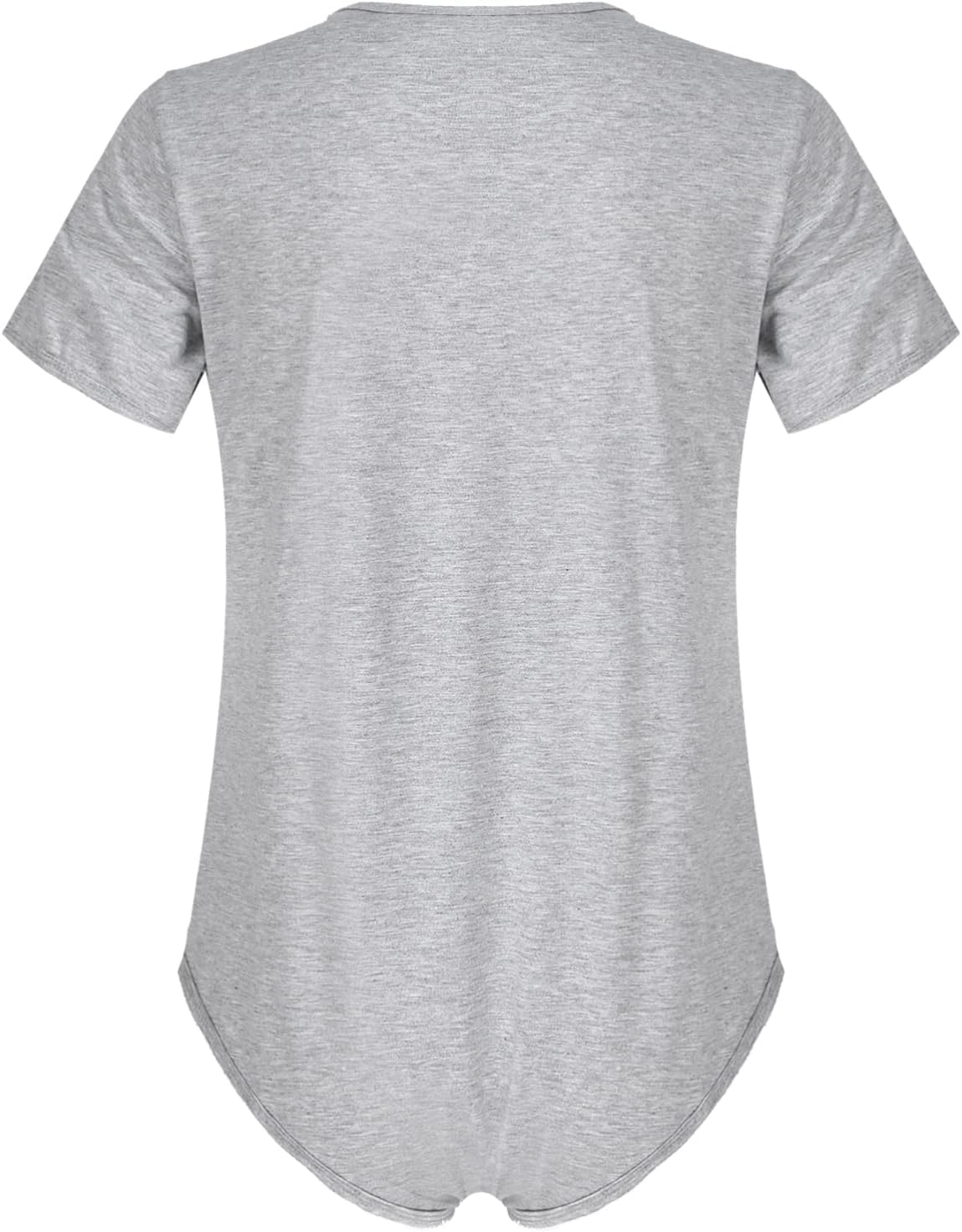 Men's Solid One-Piece Press Button Crotch Leotard T-Shirts Bodysuit Pajamas