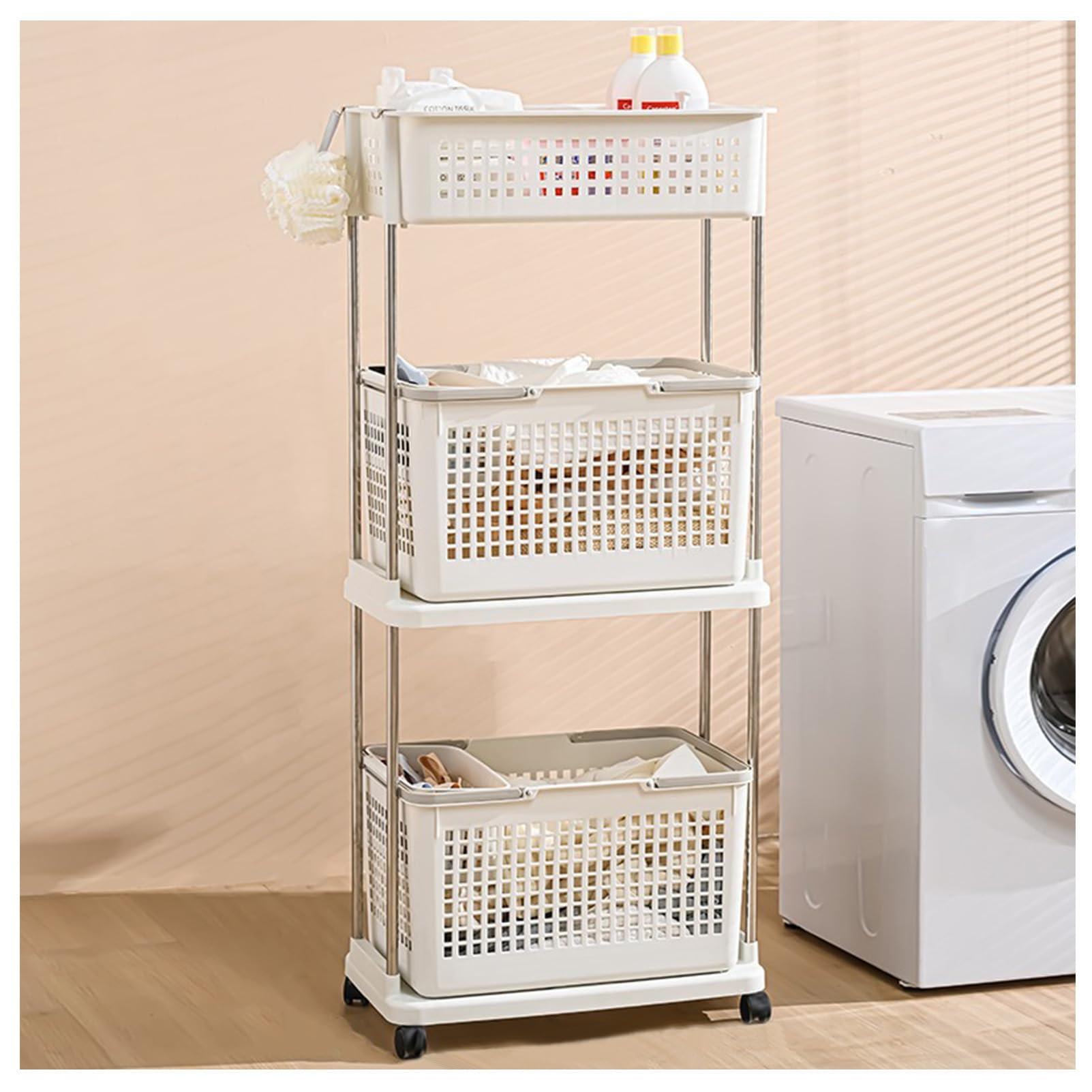 Bathroom Dirty Clothes Basket, Multi-Layer Storage Basket, Household Multi-Function Dirty Clothes Basket
