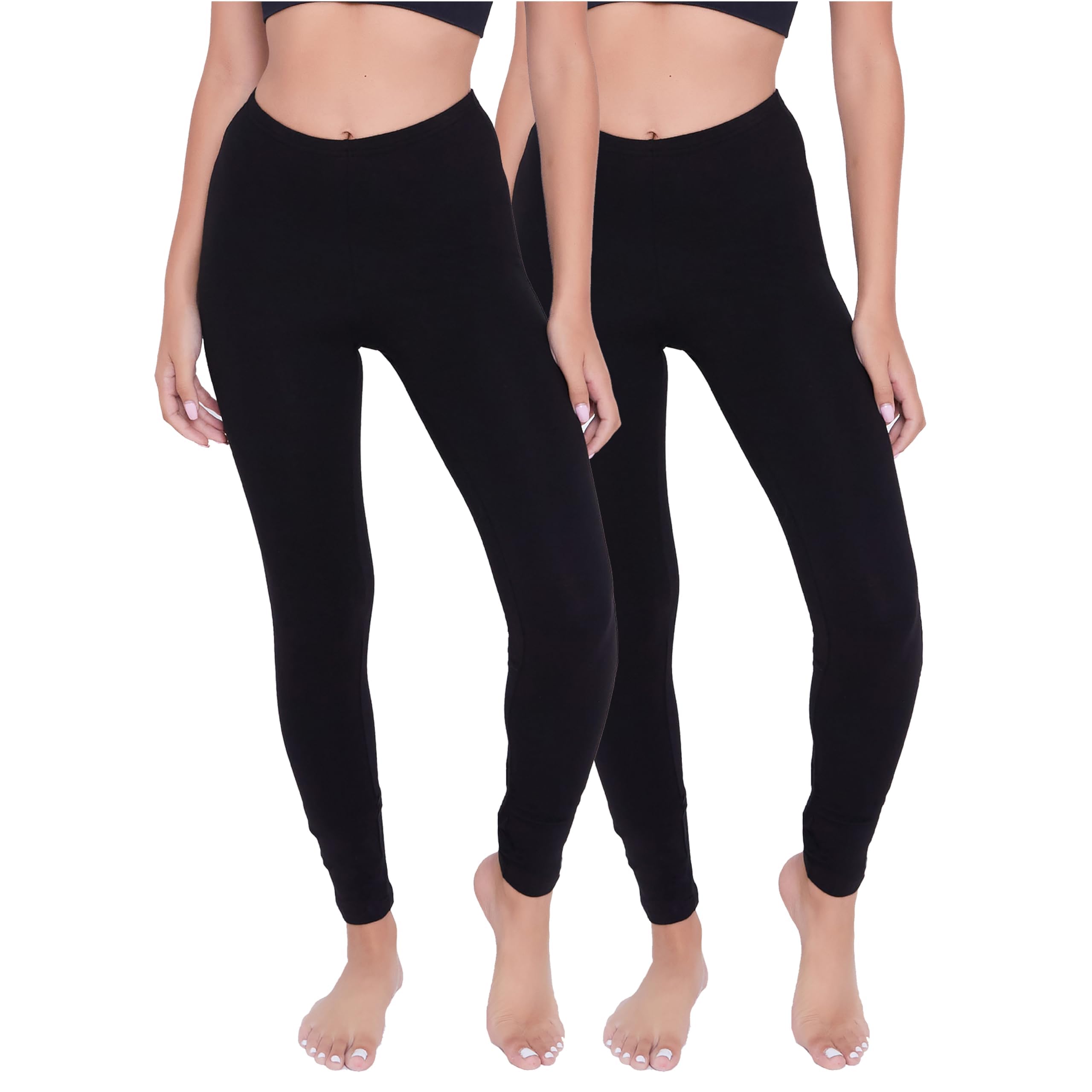 The Essentials Wardrobe Women's Black 2Pk Tew Cosy Leggings- S/M