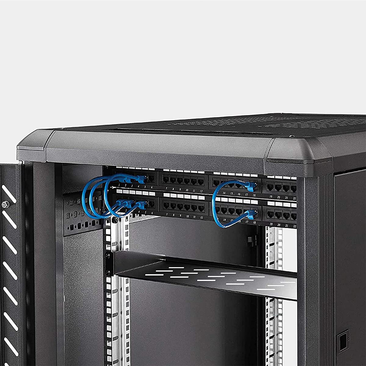 1U Server Rack Shelf, Rack Mount For 19 Inch and Racks Front