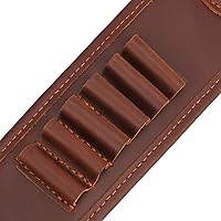 Vista 5 de TOURBON Eslinga de cuero para rifle con soporte de munición, correa de pistola de caza con giros