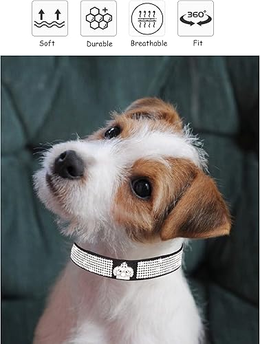 Miniatura 10 de Collar de perro brillante para perros pequeños, medianos y grandes, collares de perro con corona de diamantes de imitación para perros hembras y